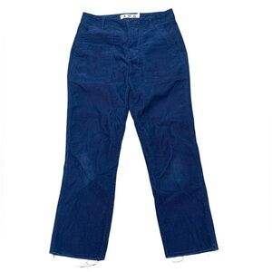 AMO Deep Blue Corduroy Cropped Pants